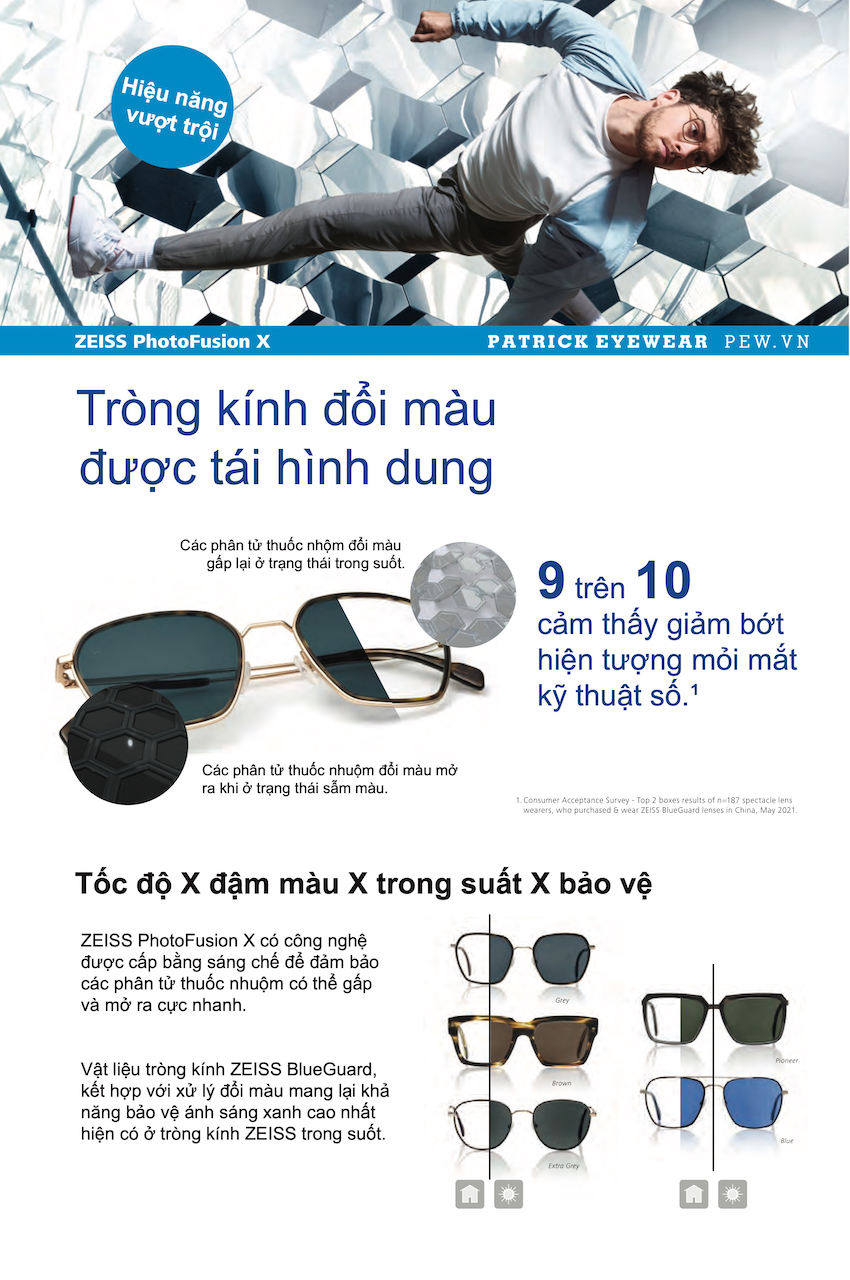 tròng kính đổi màu Zeiss giá